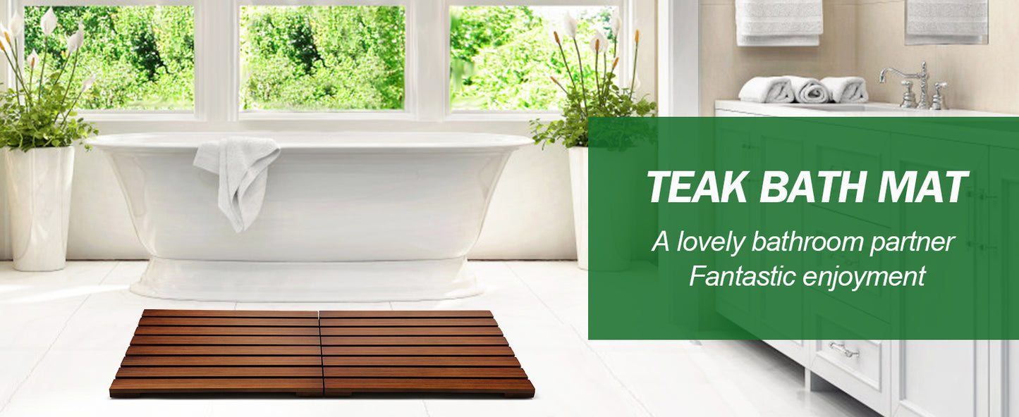 Premium Teak Wood Bath Mat