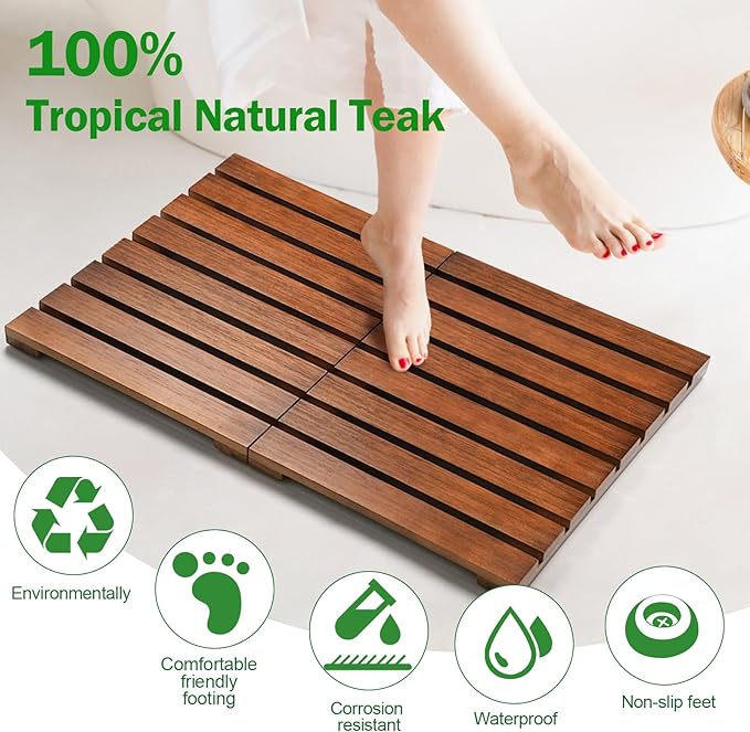 Premium Teak Wood Bath Mat