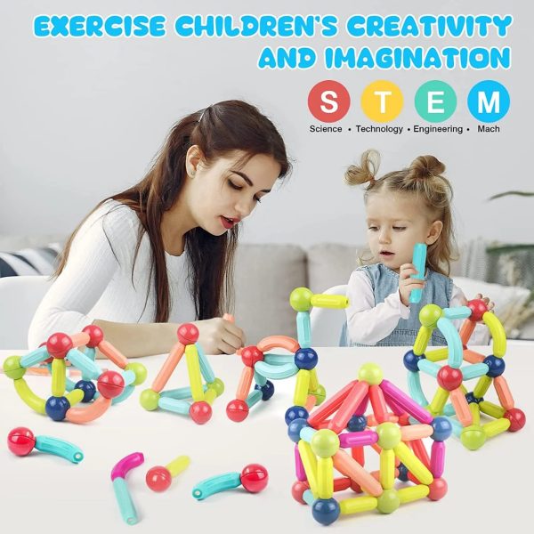 Magnetic Building Blocks Set Early Learning Magnetic Sticks Balls Assembling Game