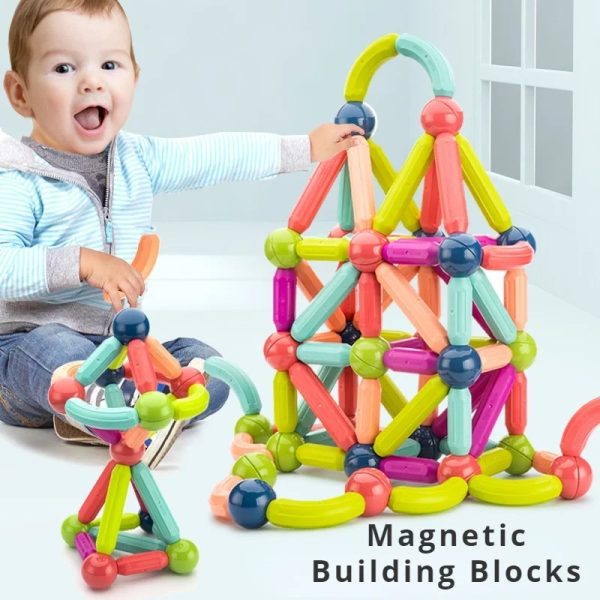 Magnetic Building Blocks Set Early Learning Magnetic Sticks Balls Assembling Game
