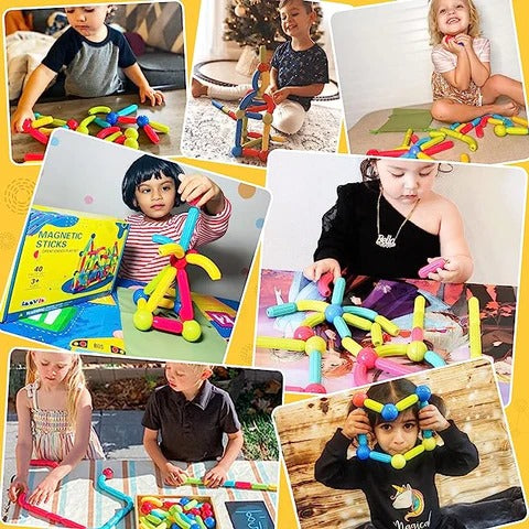 Magnetic Building Blocks Set Early Learning Magnetic Sticks Balls Assembling Game