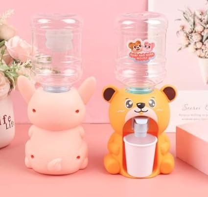 Cute Bear Water Dispenser Toy For Children Mini Drinking Fountain Pumps Water Juice Milk Drinking Fountain Simulation Cartoon Kitchen Toy (bear) (random Color)