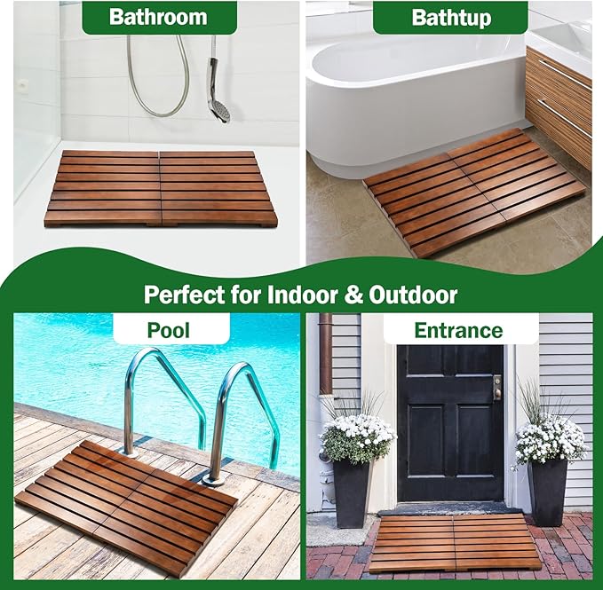Premium Teak Wood Bath Mat