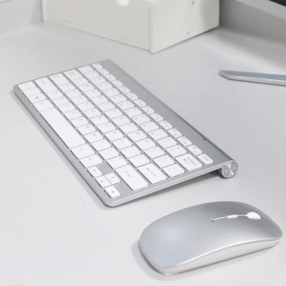 Ultra‑Slim Wireless Keyboard & Mouse Combo – Silent, Rechargeable & Portable for Office, Laptop & Smart TV