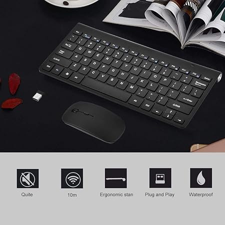 Ultra‑Slim Wireless Keyboard & Mouse Combo – Silent, Rechargeable & Portable for Office, Laptop & Smart TV