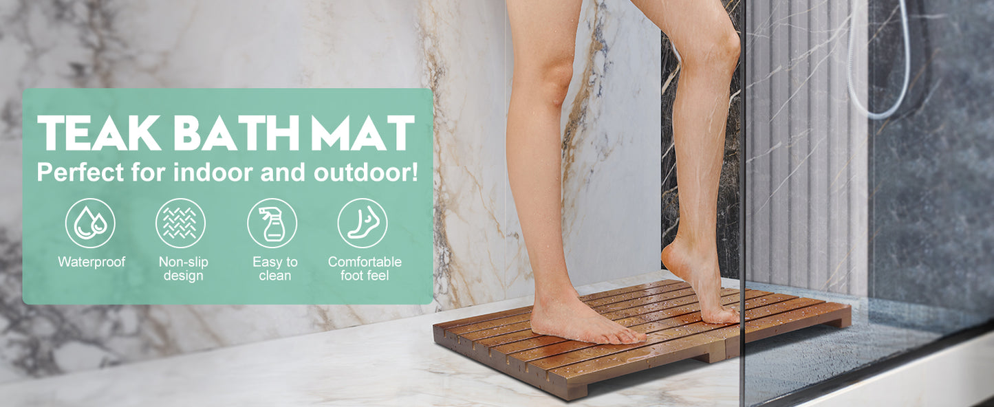 Premium Teak Wood Bath Mat